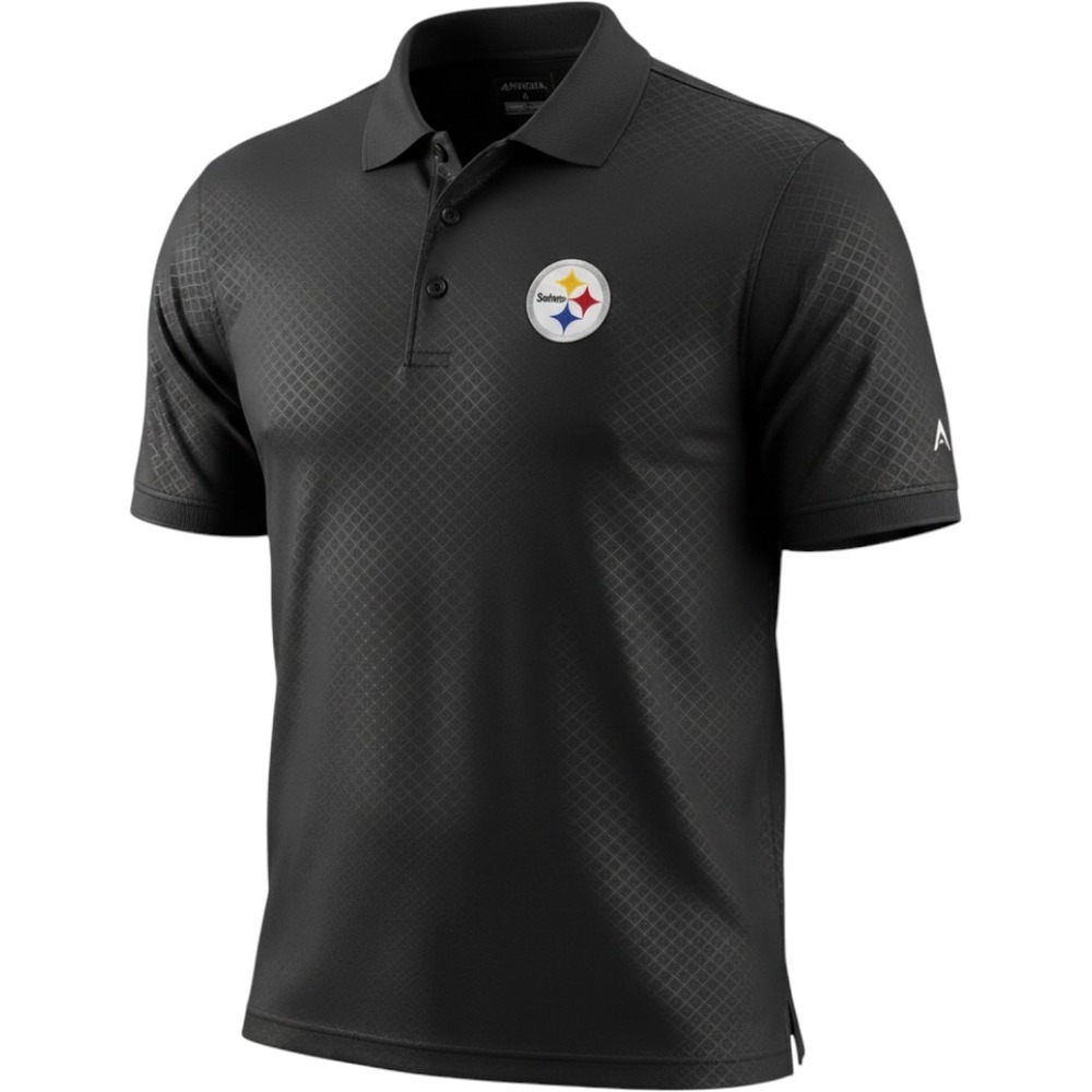 Pittsburgh Steelers NFL Antigua Black Golf Polo Shirt Mens Large